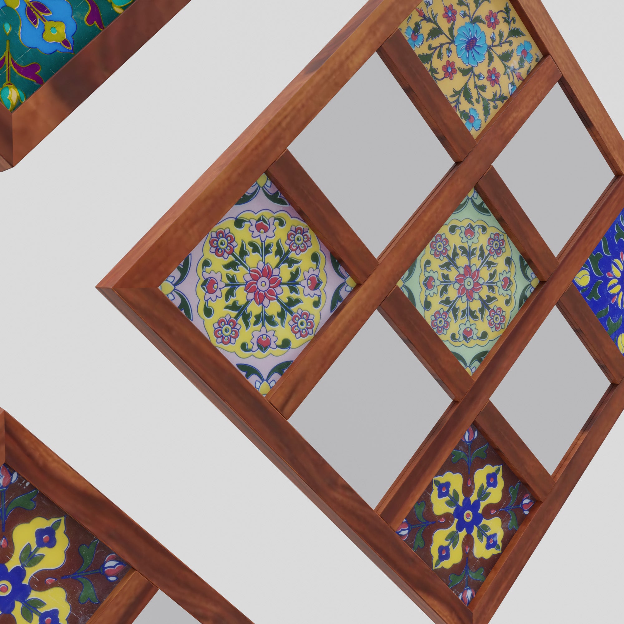 Sheesham Wood Wall Hanging Decoration Item for Home, Wall Plates with Mirror | Office | Gift | Wall Art | Living Room | Bedroom, Decorative Items