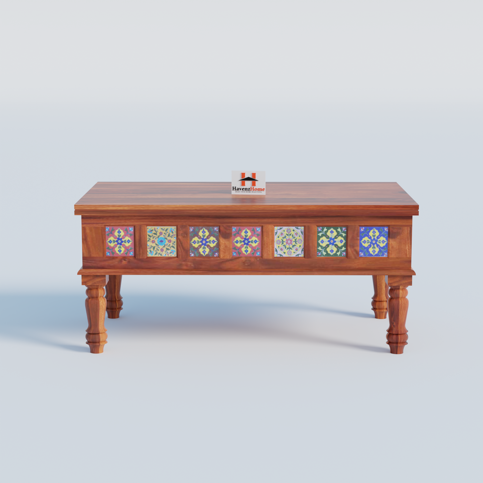 Solid Sheesham Wood Coffee Table | Wooden Tea Table with Elegant Design | Modern and Stylish Center Table for Living Room (Style-01) Visit the HavenzHome Store