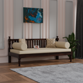 Wooden Couch Diwan Sofa Settee for Living Room and Office | Three 3 Seater Sofa | Sheesham Wood (Walnut)