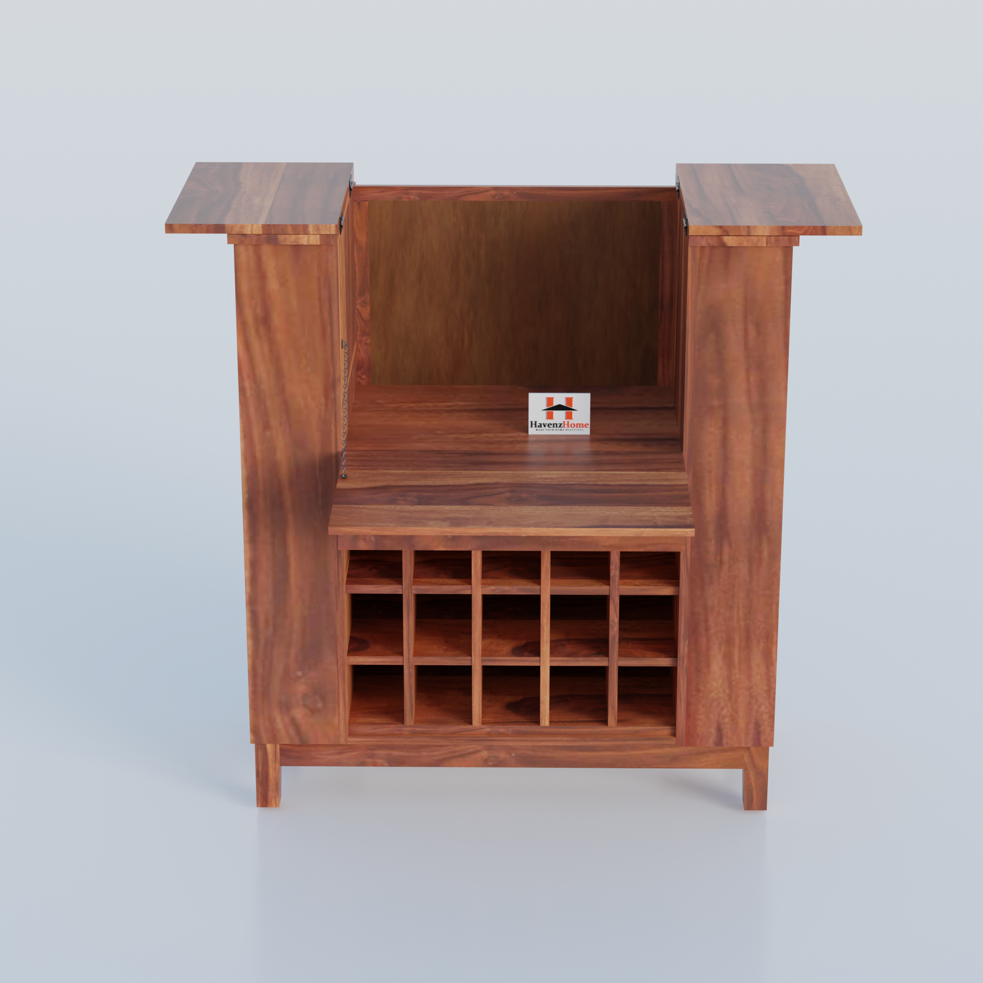HavenzHome Sheesham Wood Bar Cabinet.
