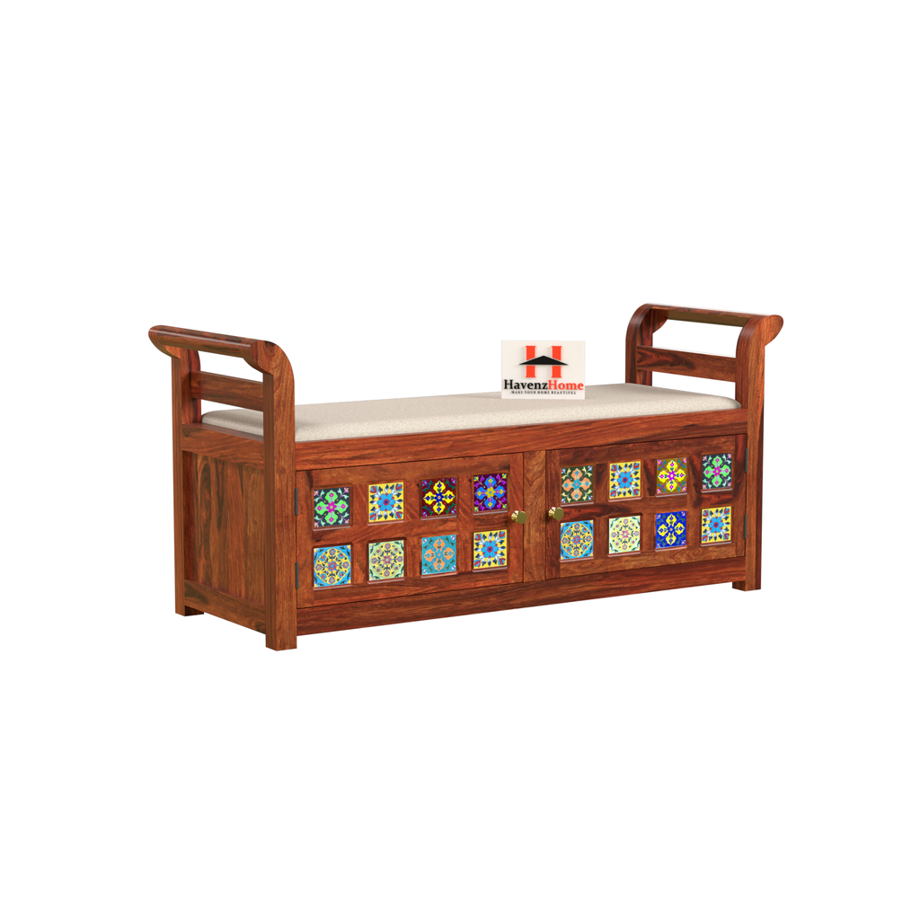 HavenzHome Classic Wooden Settee | Elegant 2-Seater Sofa | Handcrafted Wood Bench, Couch