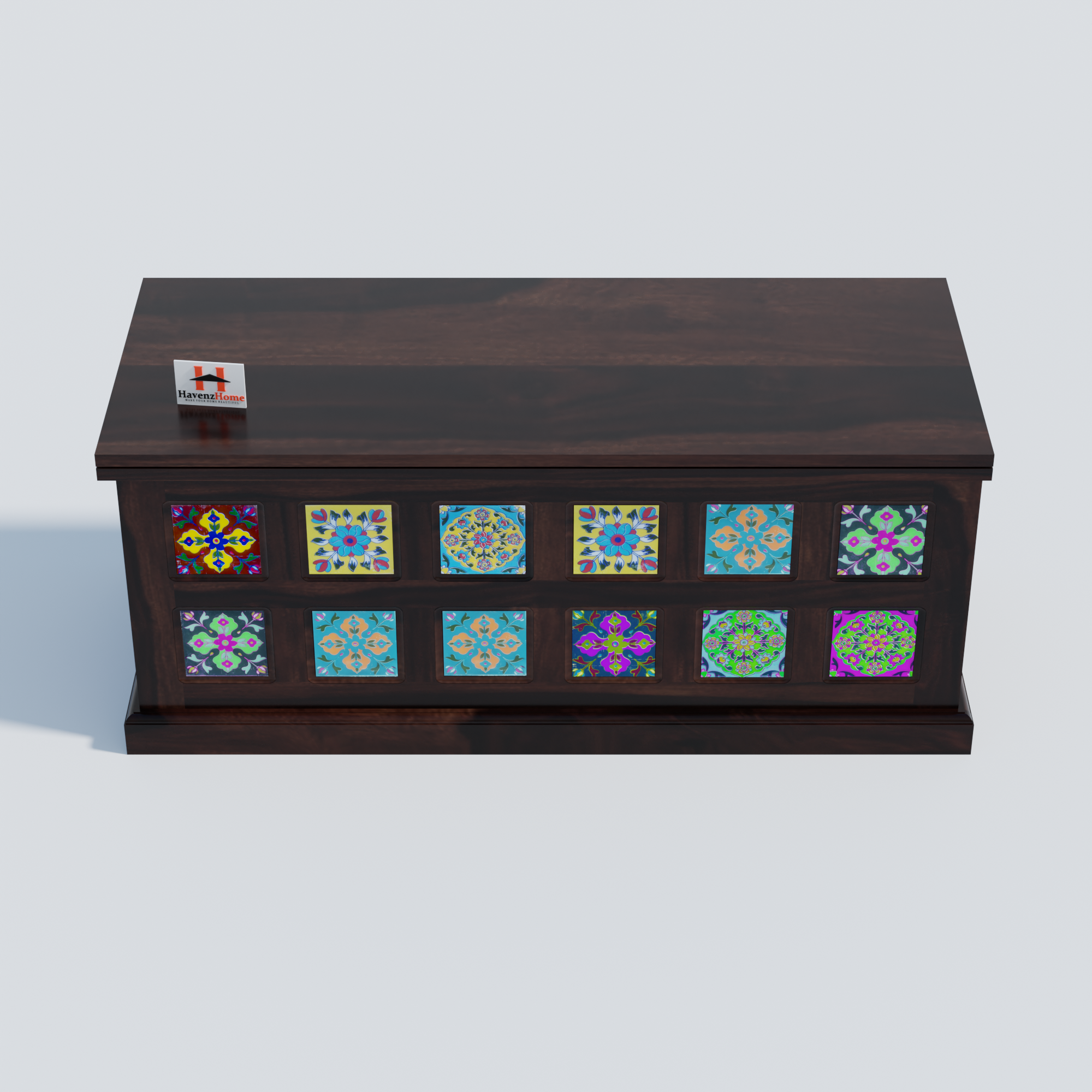 Furnish Round Coffee Table for Living Room Stacking Side Tables Sturdy and Easy Assembly Wood Look Accent Furniture (Trunk Walnut)