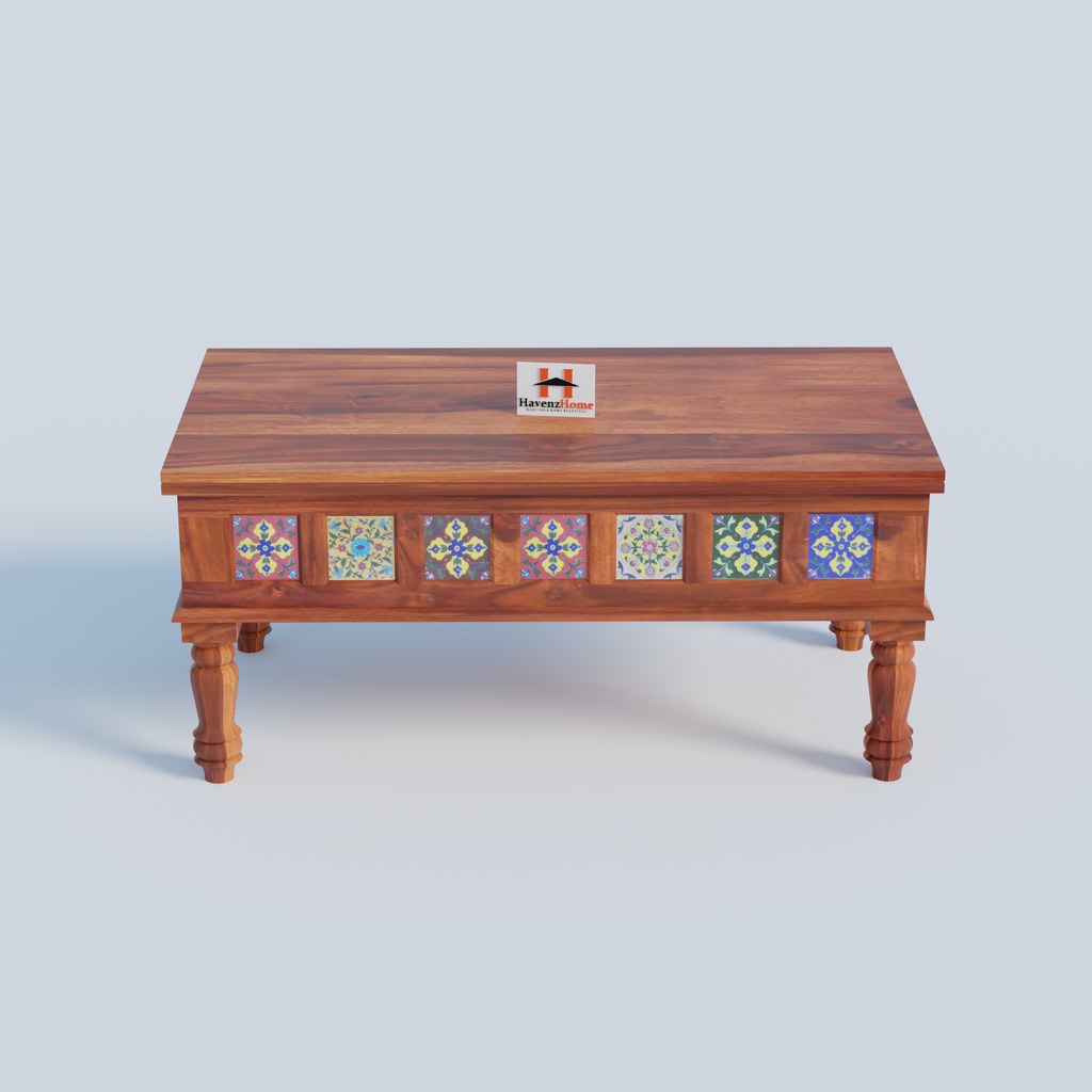 Solid Sheesham Wood Coffee Table | Wooden Tea Table with Elegant Design | Modern and Stylish Center Table for Living Room (Style-01) Visit the HavenzHome Store