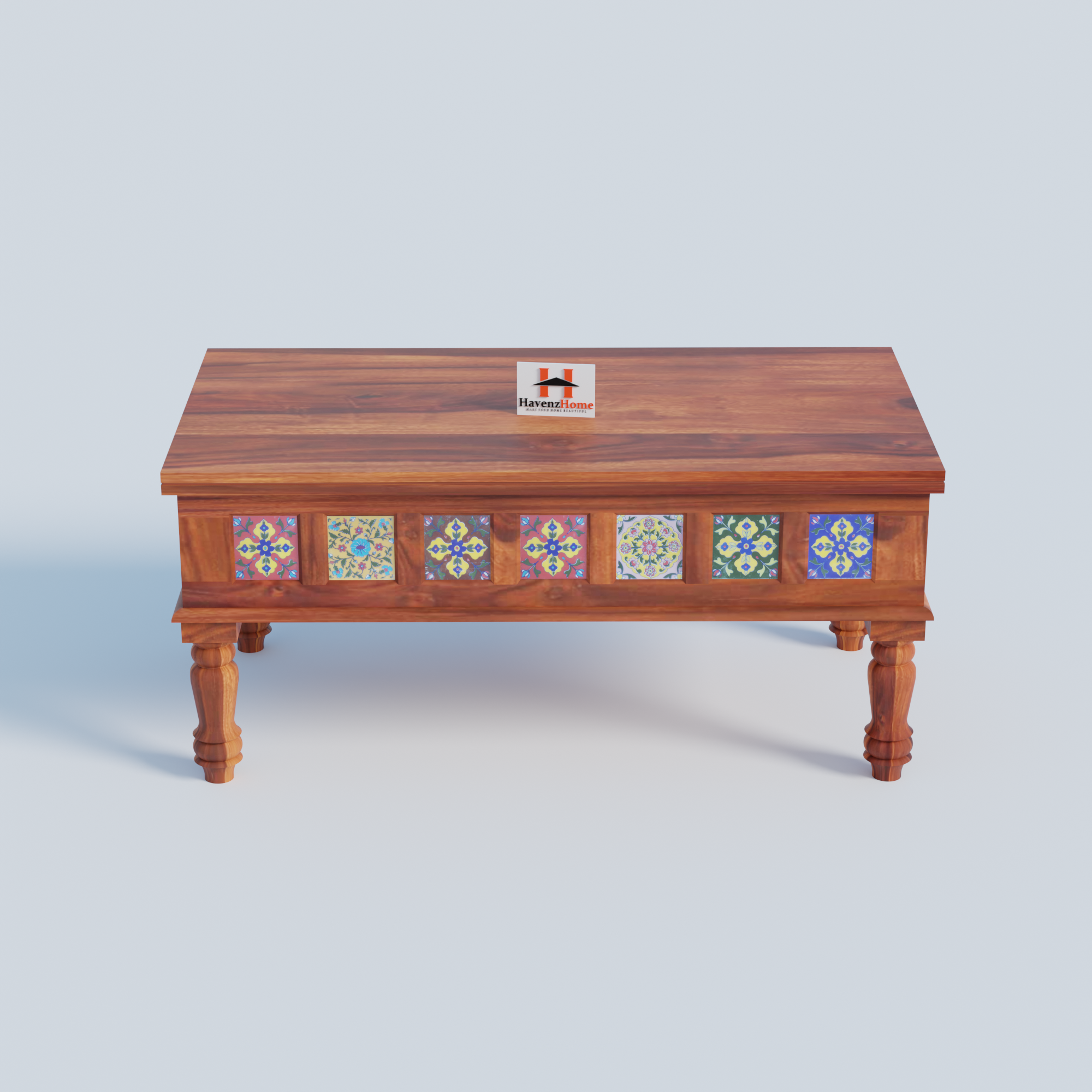 Solid Sheesham Wood Coffee Table | Wooden Tea Table with Elegant Design | Modern and Stylish Center Table for Living Room (Style-01) Visit the HavenzHome Store