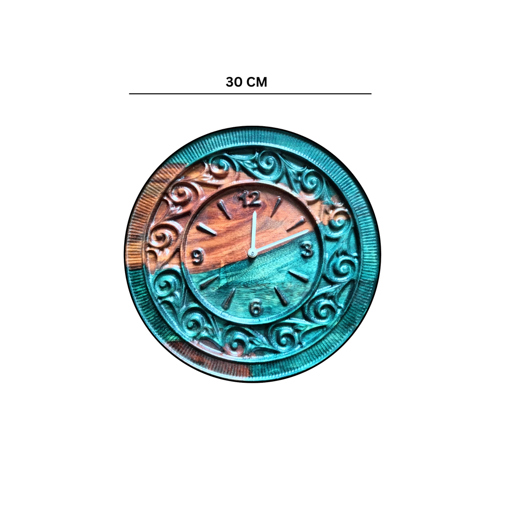 Ceramic Work Wooden Wall Clock