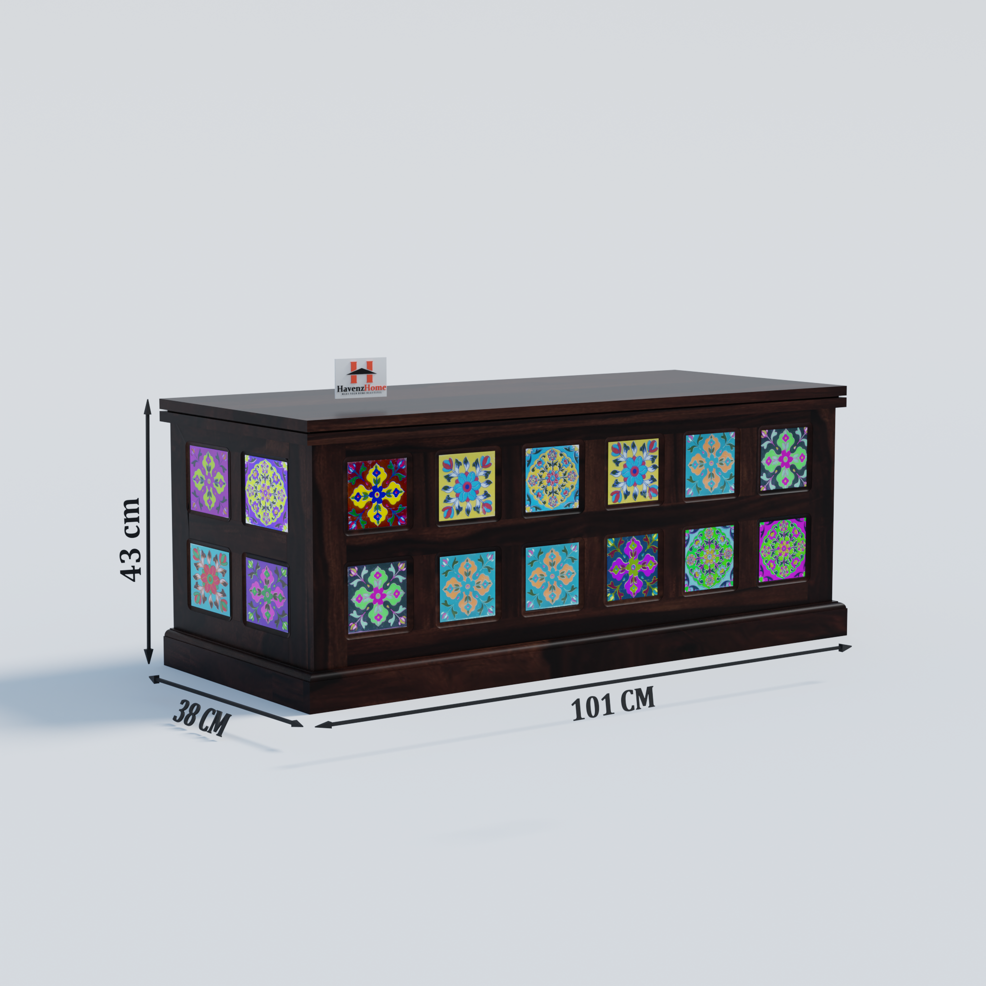 Furnish Round Coffee Table for Living Room Stacking Side Tables Sturdy and Easy Assembly Wood Look Accent Furniture (Trunk Walnut)