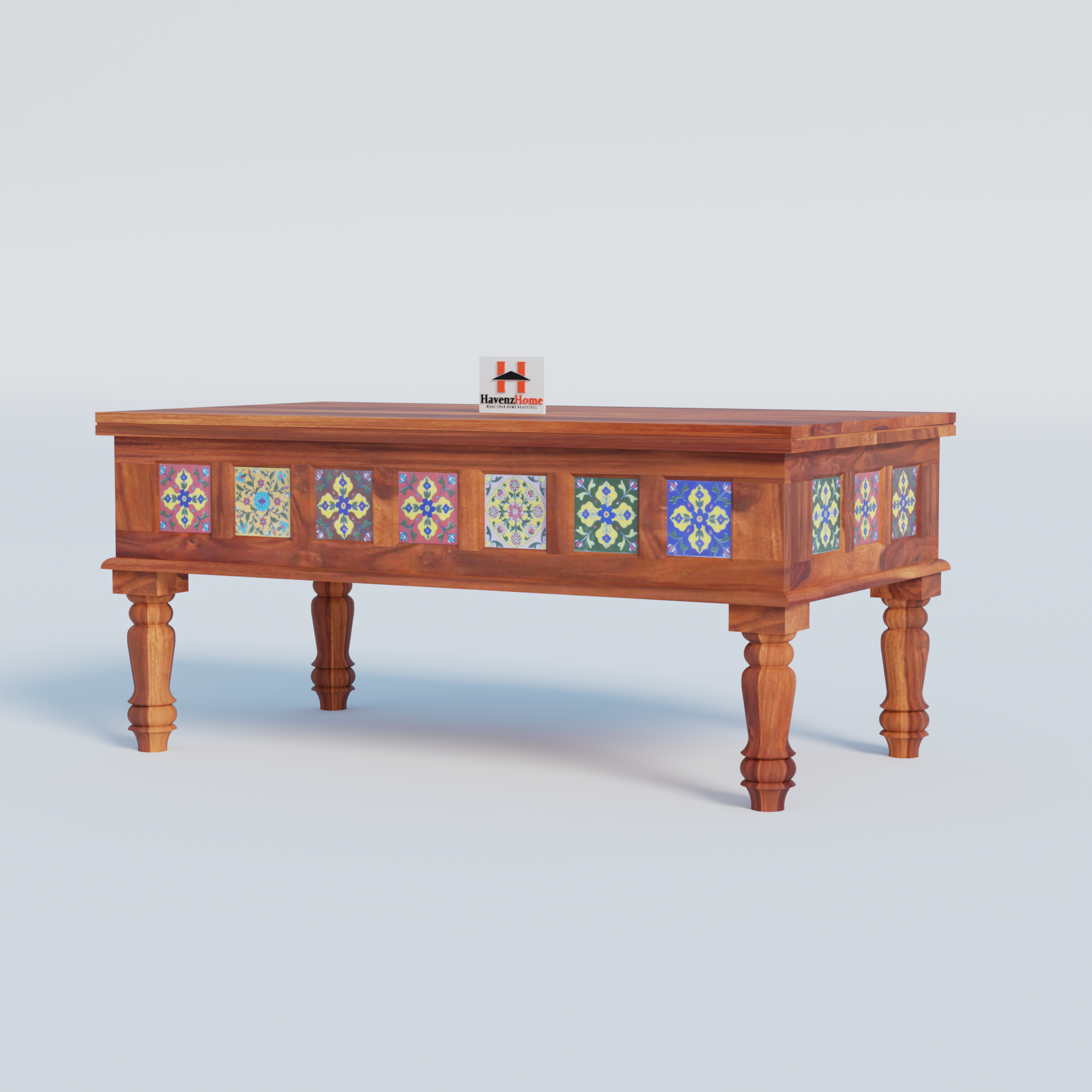 Solid Sheesham Wood Coffee Table | Wooden Tea Table with Elegant Design | Modern and Stylish Center Table for Living Room (Style-01) Visit the HavenzHome Store