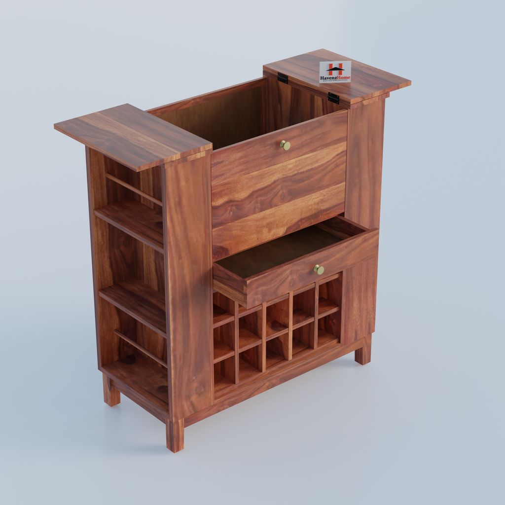 HavenzHome Sheesham Wood Bar Cabinet.