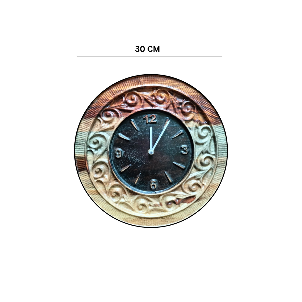 Ceramic Work Wooden Wall Clock