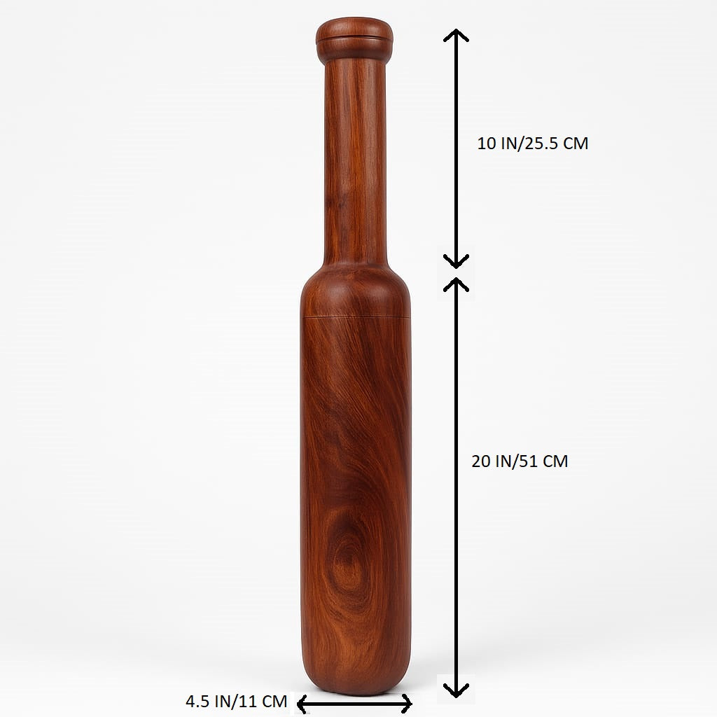 Wooden Colar Mugdar | Clubbell Exercise Equipment | Indian Club Karla Kattai Gada, Functional Training for Home Gym Full Body Workout - 7Kg