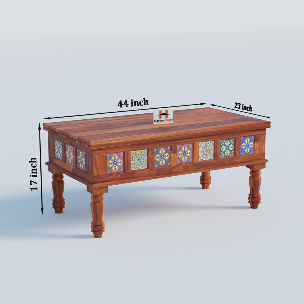 Solid Sheesham Wood Coffee Table | Wooden Tea Table with Elegant Design | Modern and Stylish Center Table for Living Room (Style-01) Visit the HavenzHome Store