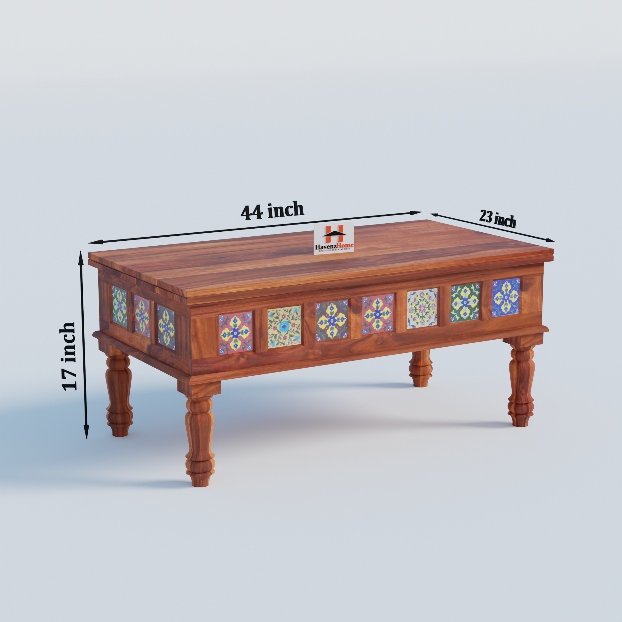 Solid Sheesham Wood Coffee Table | Wooden Tea Table with Elegant Design | Modern and Stylish Center Table for Living Room (Style-01) Visit the HavenzHome Store