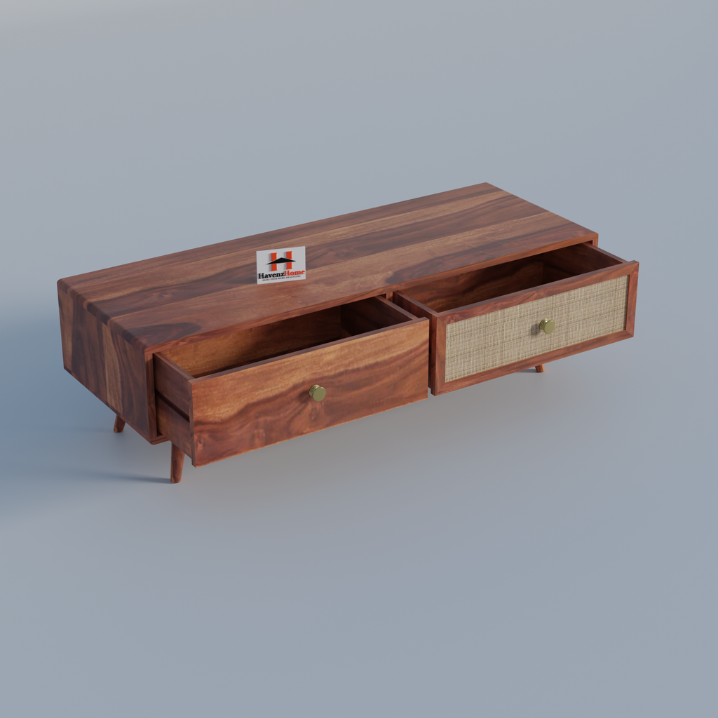 Furnish Round Coffee Table for Living Room Stacking Side Tables Sturdy and Easy Assembly Wood Look Accent Furniture (Natural Brown and Beige)