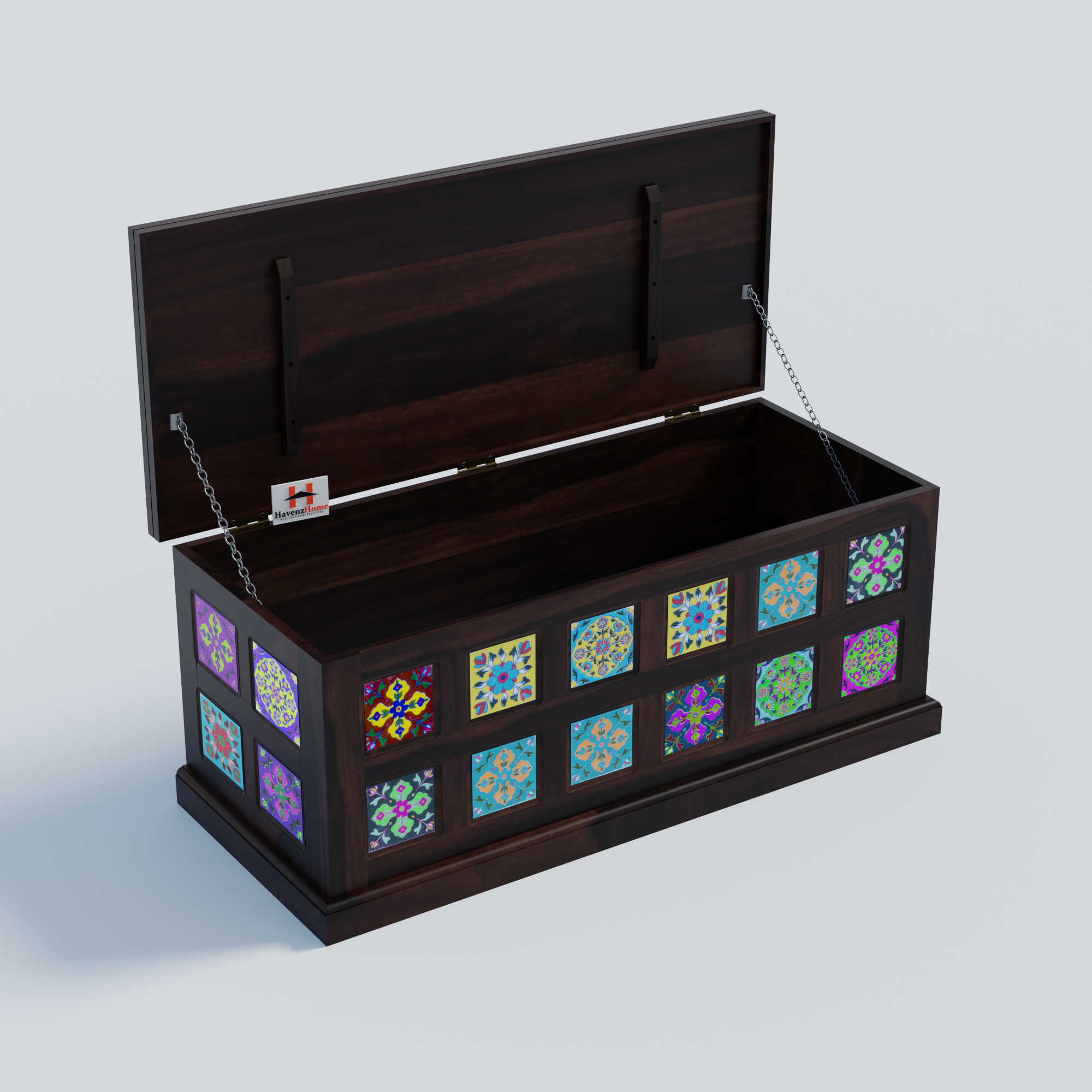 Furnish Round Coffee Table for Living Room Stacking Side Tables Sturdy and Easy Assembly Wood Look Accent Furniture (Trunk Walnut)