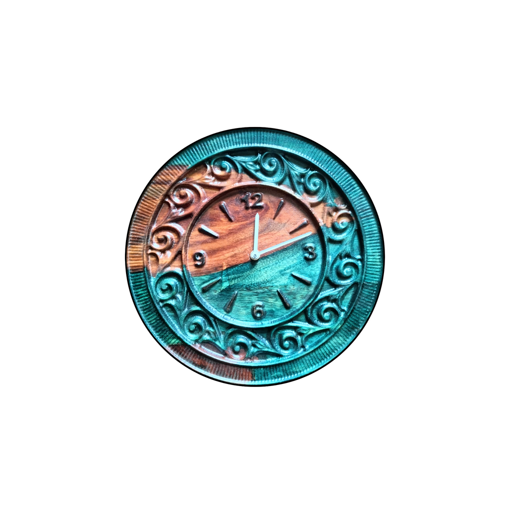 Ceramic Work Wooden Wall Clock