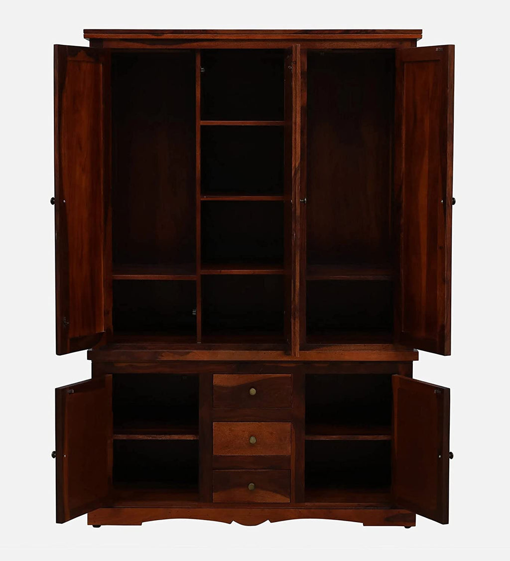 Sheesham Wood Wadrobe - Already Assembled - Door Wardrobe Furniture for Clothes, Cupboard Wooden Almirah for Bedroom, Multi Utility Wardrobe