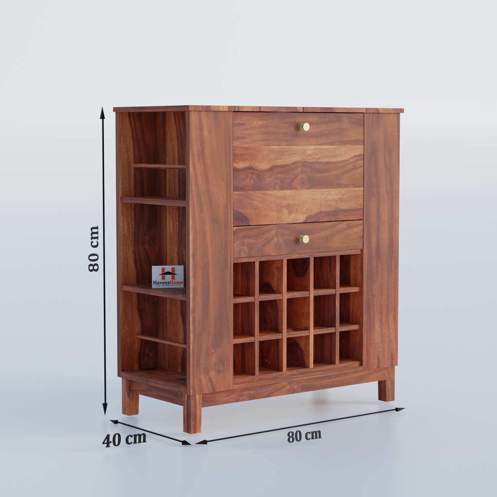 HavenzHome Sheesham Wood Bar Cabinet.