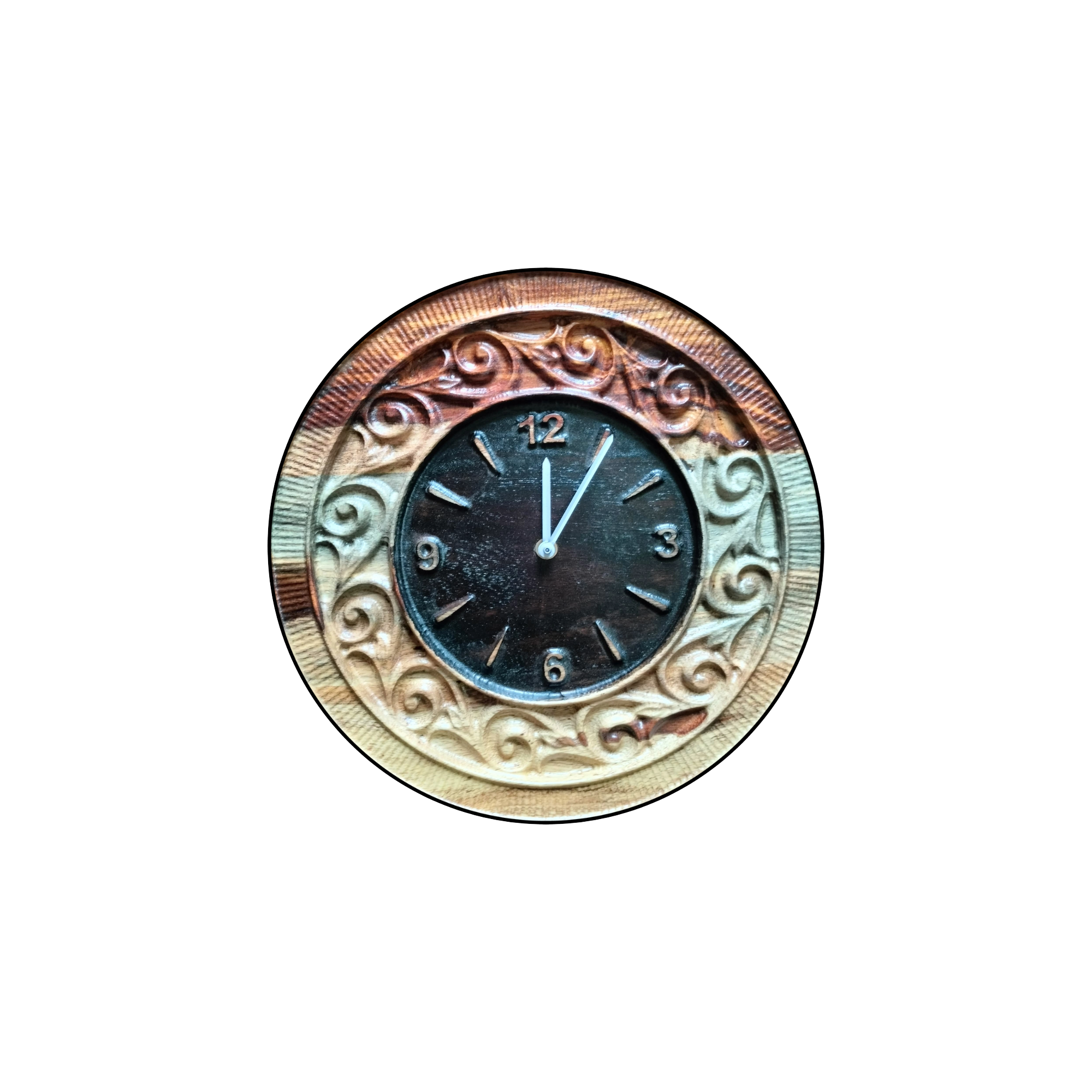 Ceramic Work Wooden Wall Clock