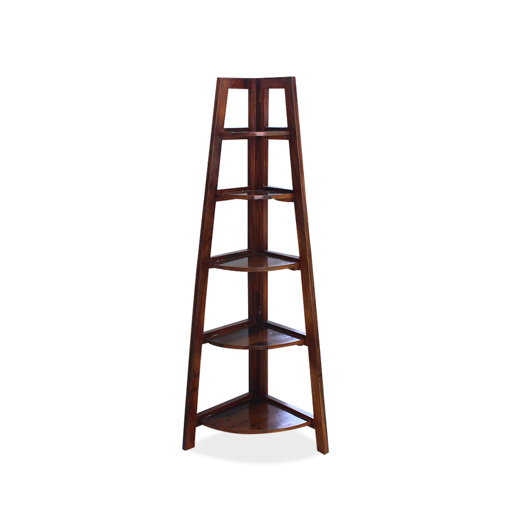 HavenzHome Wooden Corner Bookshelf 5 Tier Ladder