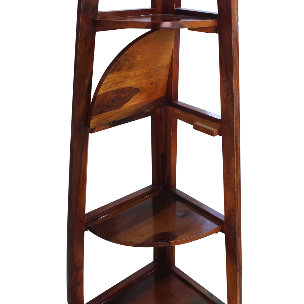 HavenzHome Wooden Corner Bookshelf 5 Tier Ladder