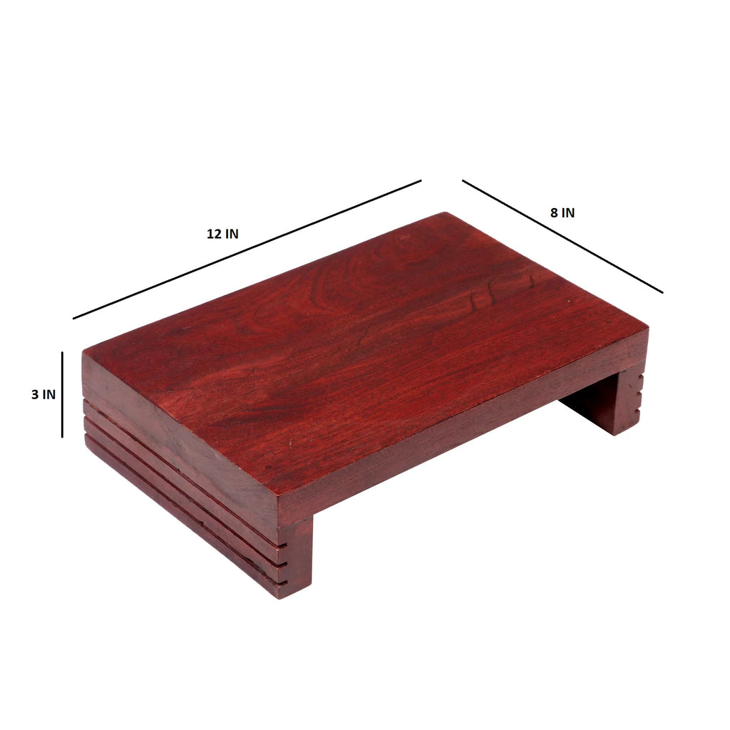 Wooden Puja Peeta Chowki | Large & Small Stool for Puja Idols |Wooden Puja Chowki Table for Festivals for god sittting stools 12 x 8 x 3 Inches
