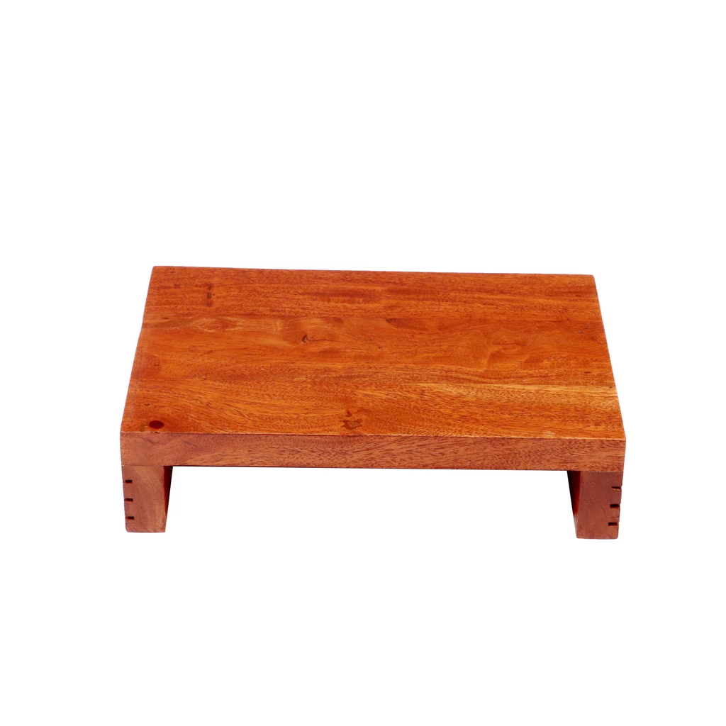 Wooden Puja Peeta Chowki | Large & Small Stool for Puja Idols |Wooden Puja Chowki Table for Festivals for god sittting stools 12 x 8 x 3 Inches
