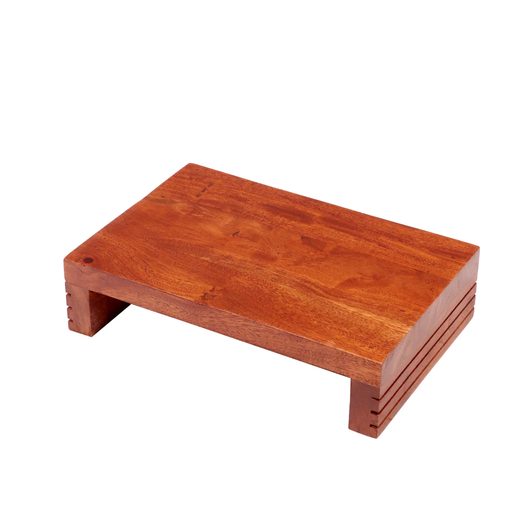 Wooden Puja Peeta Chowki | Large & Small Stool for Puja Idols |Wooden Puja Chowki Table for Festivals for god sittting stools 12 x 8 x 3 Inches