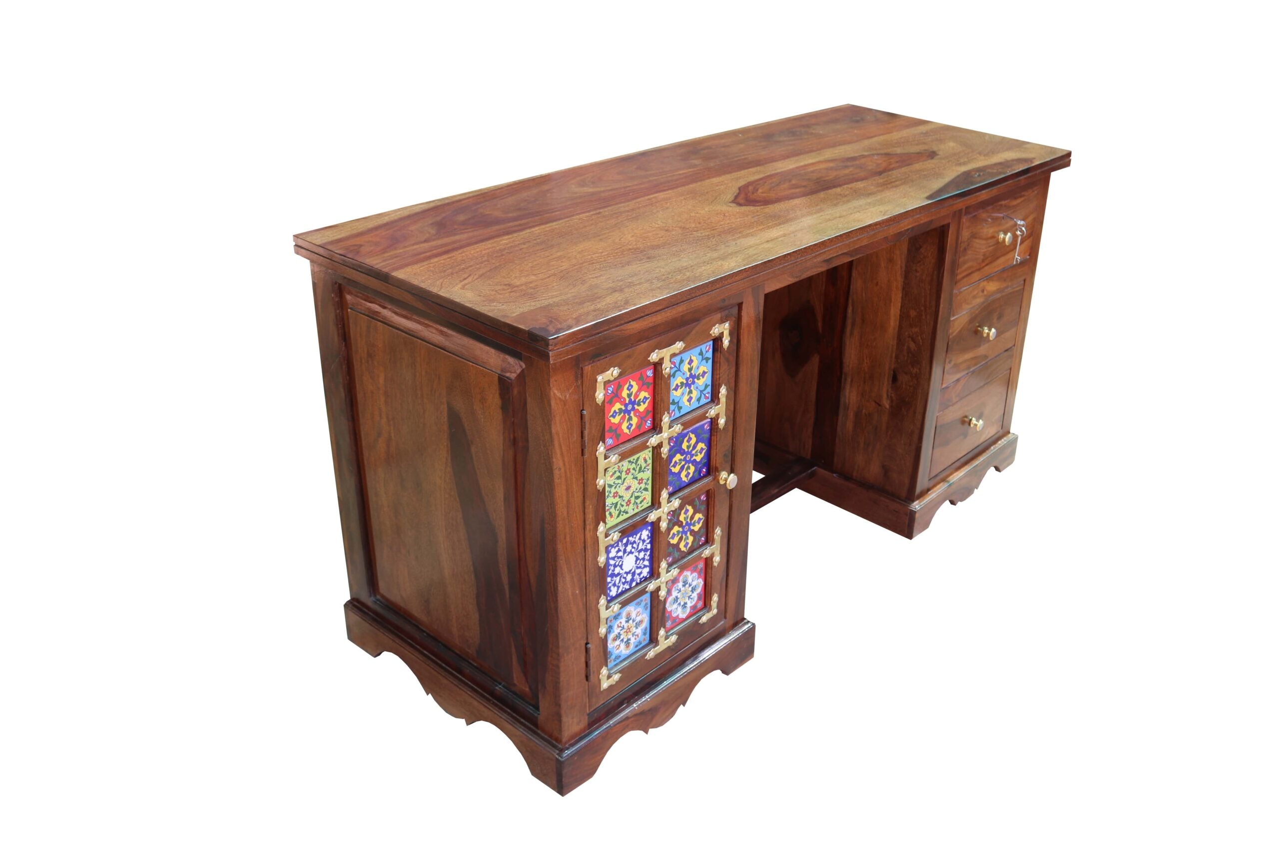 sheesham Wood Study Table and Computer Table Office Desk for Students and Adults, PC Laptop Study Writing Table for Home Office