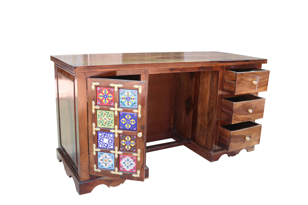 sheesham Wood Study Table and Computer Table Office Desk for Students and Adults, PC Laptop Study Writing Table for Home Office