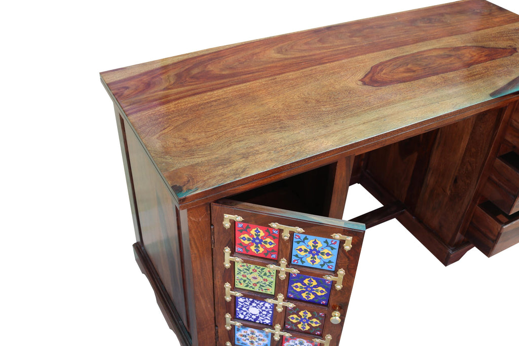 sheesham Wood Study Table and Computer Table Office Desk for Students and Adults, PC Laptop Study Writing Table for Home Office