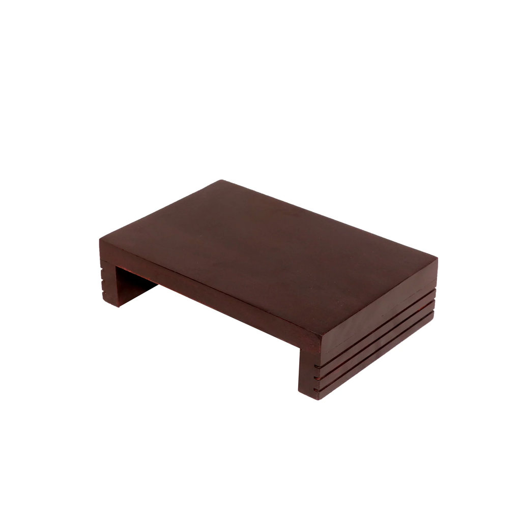 Wooden Puja Peeta Chowki | Large & Small Stool for Puja Idols |Wooden Puja Chowki Table for Festivals for god sittting stools 12 x 8 x 3 Inches