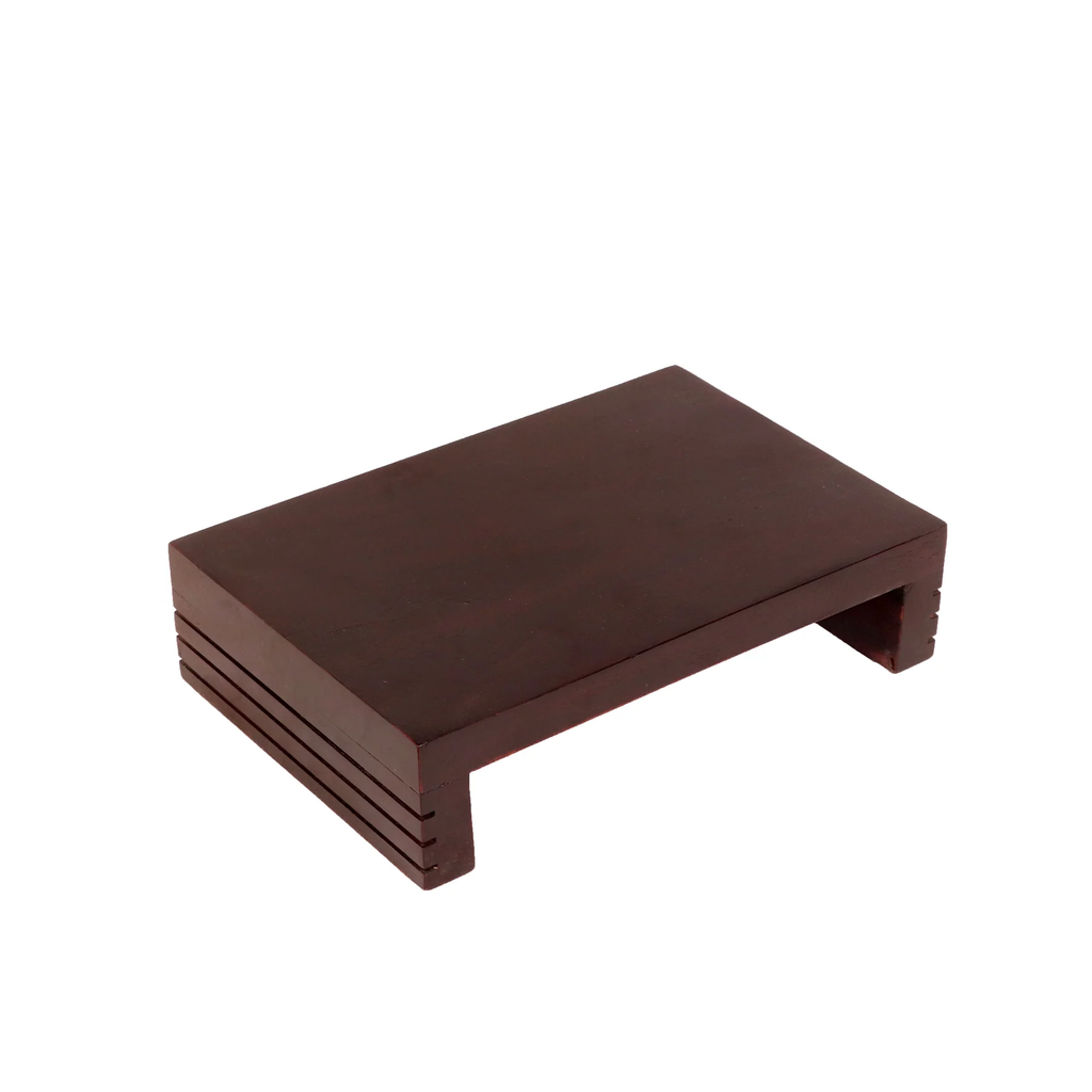 Wooden Puja Peeta Chowki | Large & Small Stool for Puja Idols |Wooden Puja Chowki Table for Festivals for god sittting stools 12 x 8 x 3 Inches