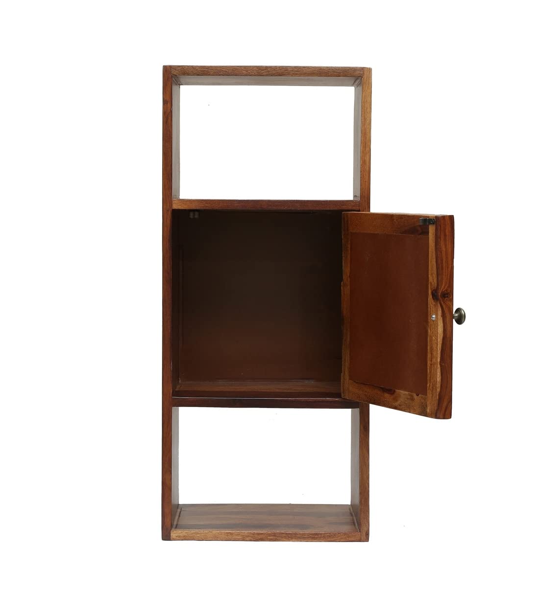 Wooden Wall Shelves for Home Library | Display Unit | Sheesham Wall Mount Shelf, Book Storage Rack for Living Room | Bedroom | Office Natural Honey Color (Style-02)