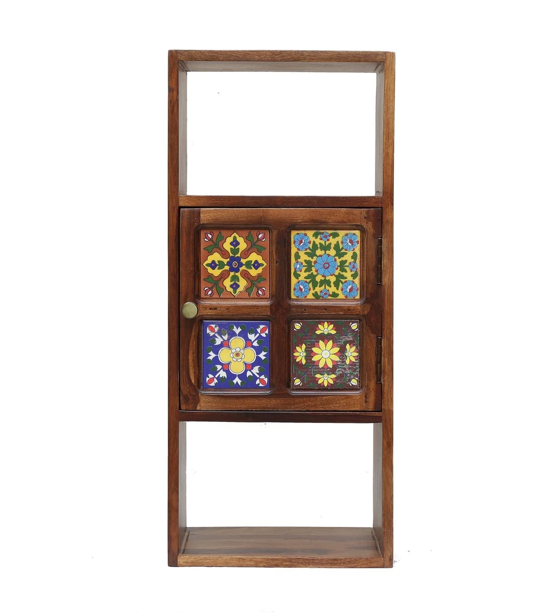 Wooden Wall Shelves for Home Library | Display Unit | Sheesham Wall Mount Shelf, Book Storage Rack for Living Room | Bedroom | Office Natural Honey Color (Style-02)