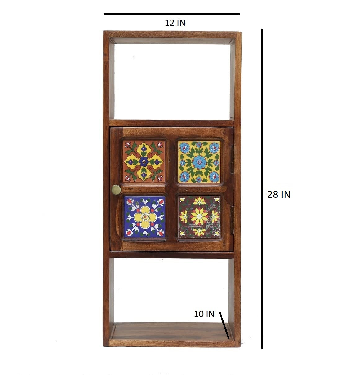 Wooden Wall Shelves for Home Library | Display Unit | Sheesham Wall Mount Shelf, Book Storage Rack for Living Room | Bedroom | Office Natural Honey Color (Style-02)