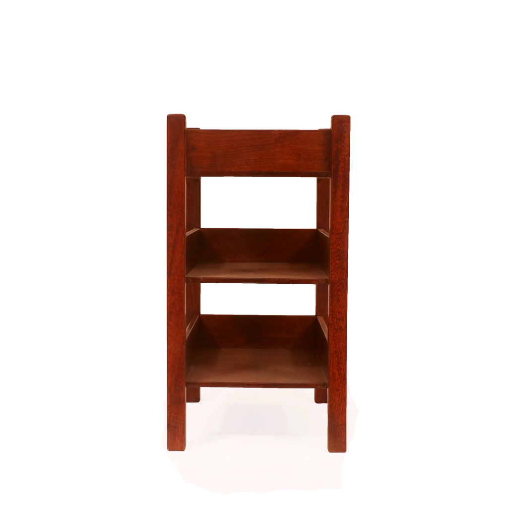 Wooden Rolling Cart Rack Large, Mahogany Polish Solid Wooden Bar Serving Trolley