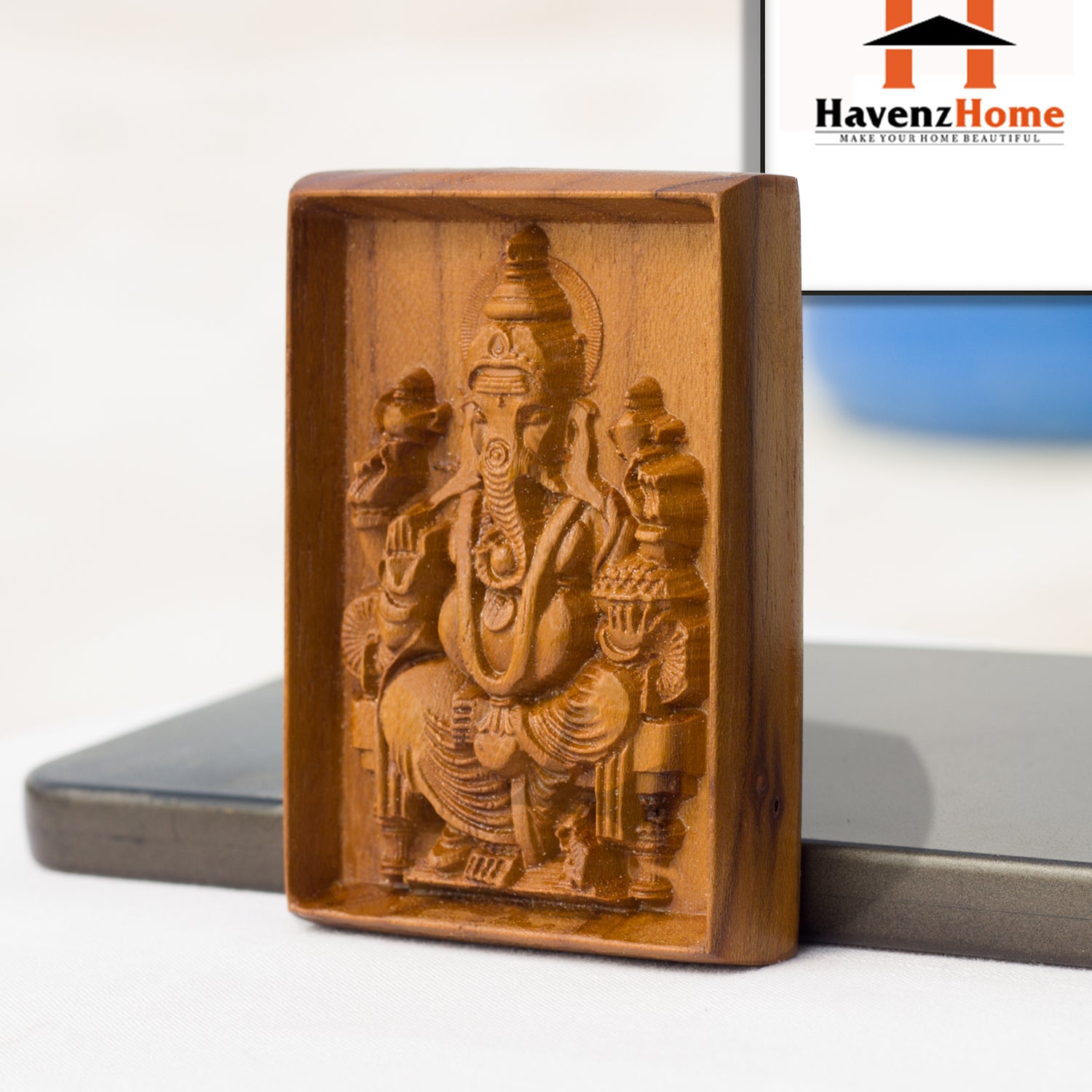 HavenzHome Lord Ganesha Big Wall Hanging Plate for Home/Living Room/Wall Decor Idol