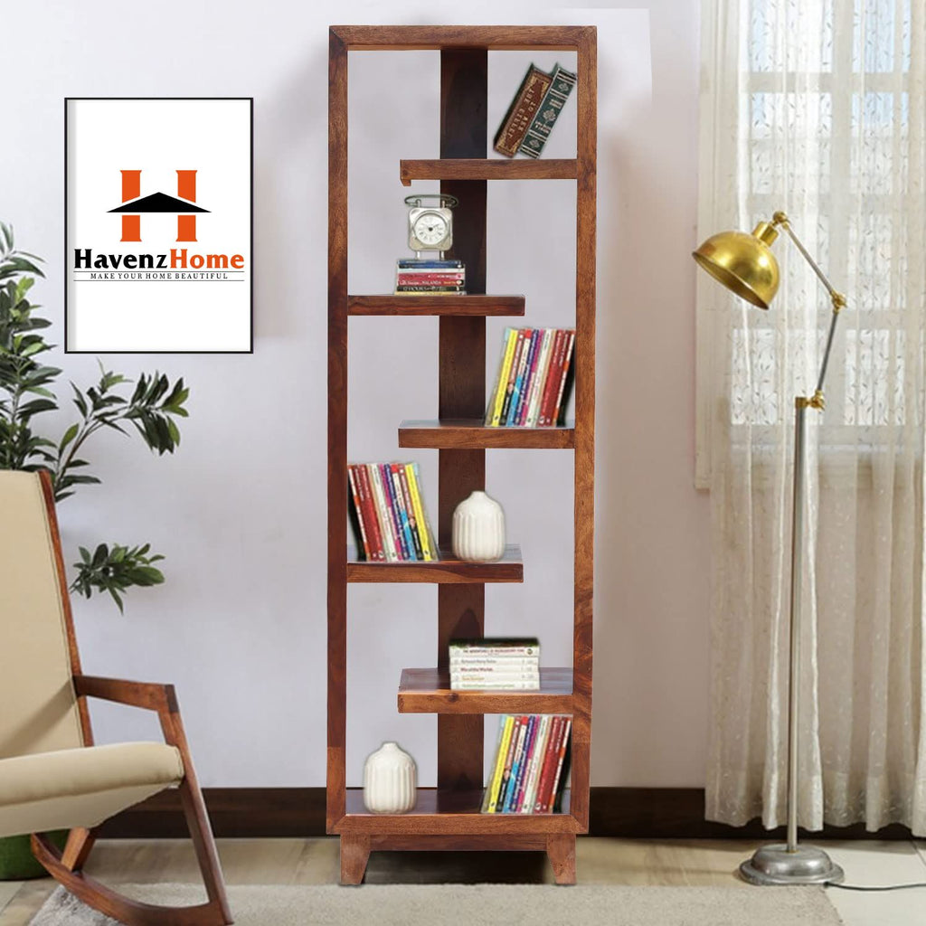 HavenzHome Wooden Shelf Book Shelf Multipurpose Display Rack with 5 Shelf