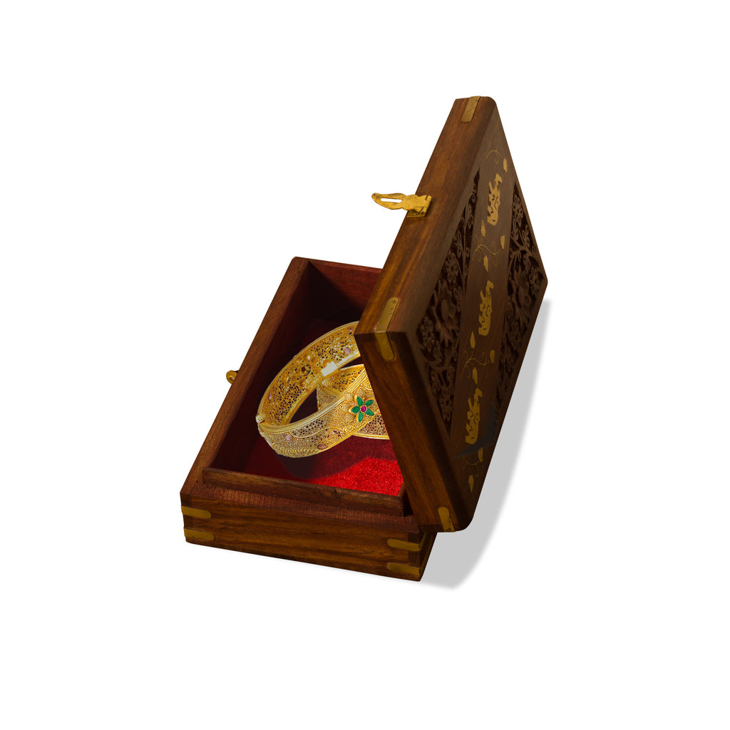 Handmade Wooden Jewellery Box for Women Jewel Organizer Elephant Decor