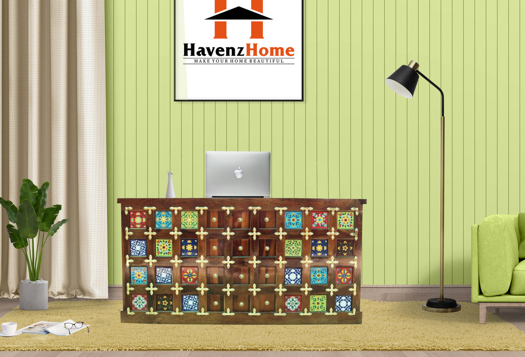 sheesham Wood Study Table and Computer Table Office Desk for Students and Adults, PC Laptop Study Writing Table for Home Office