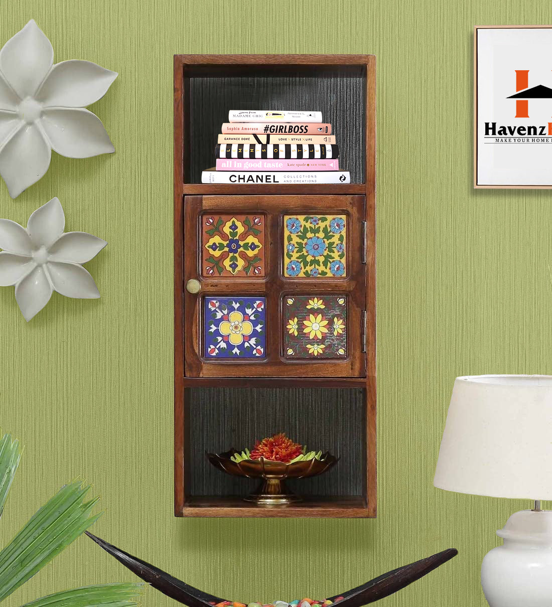 Wooden Wall Shelves for Home Library | Display Unit | Sheesham Wall Mount Shelf, Book Storage Rack for Living Room | Bedroom | Office Natural Honey Color (Style-02)