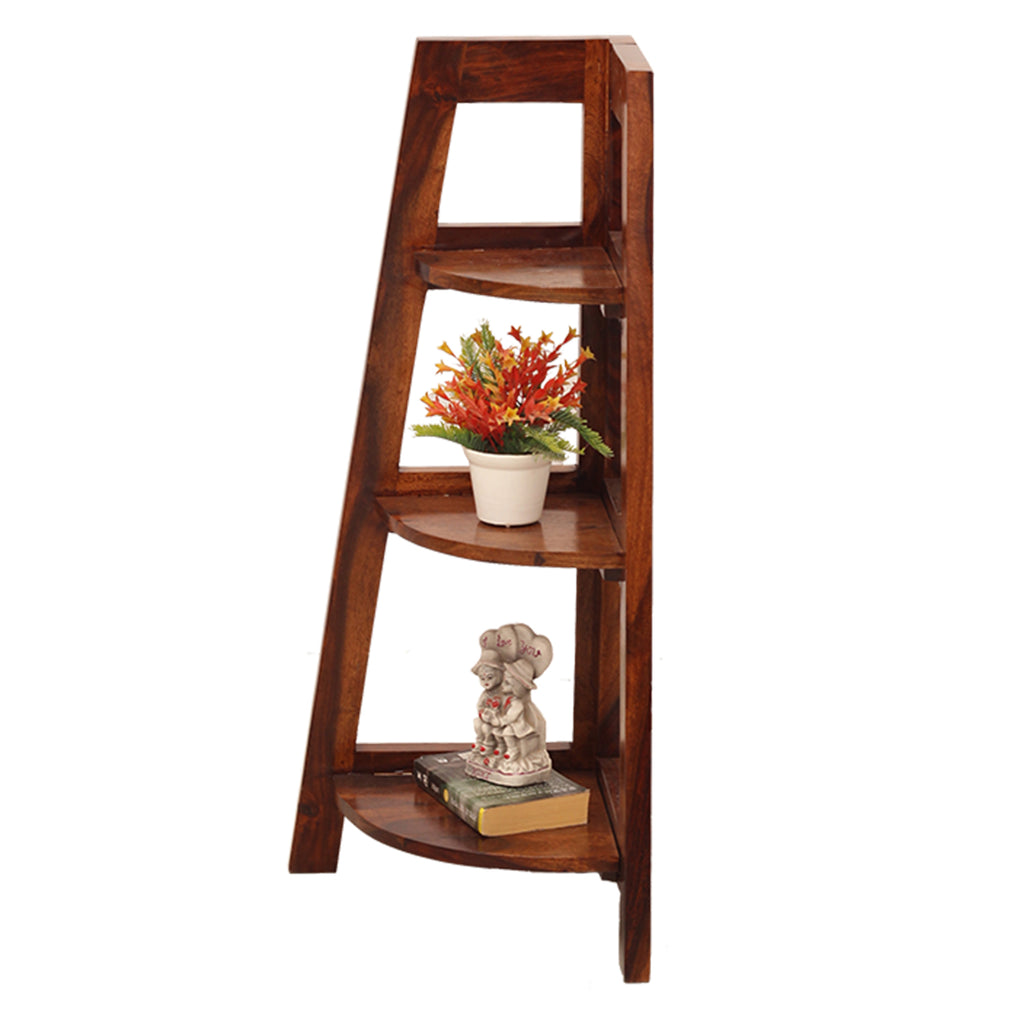 HavenzHome Wooden Corner Bookshelf 3 Tier Ladder