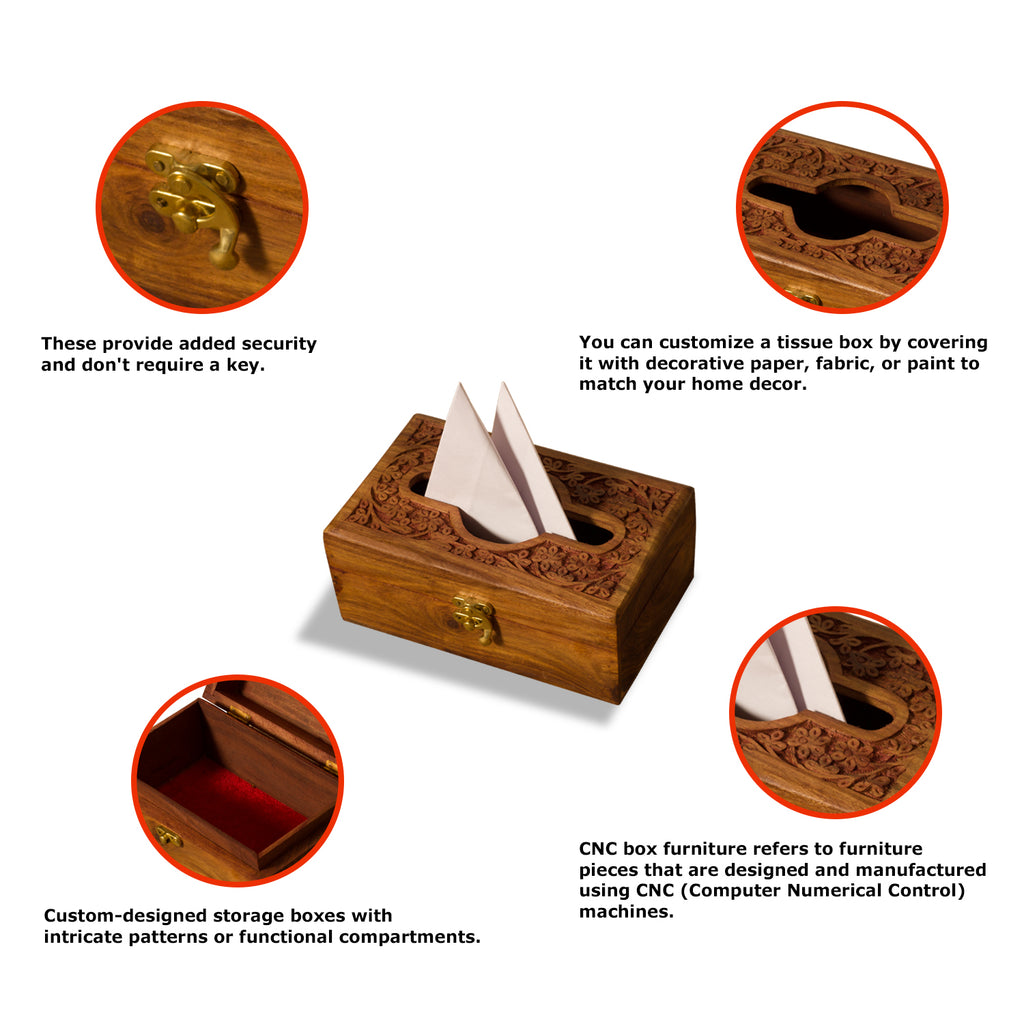 Ramraj Brown Wooden Tissue Paper Box