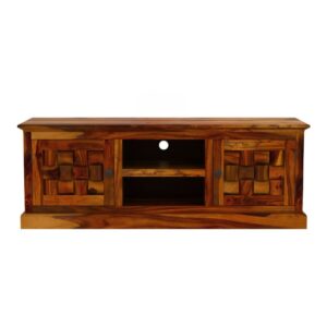 Enhance your living space with this Wooden TV Unit, designed for both style and functionality. Featuring a sleek and durable design, this unit offers ample storage with closed cabinets for concealed organization and open shelves for easy access to media devices, books, or décor.