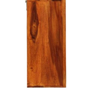 Sheesham Wood Wall Shelf with Artistic Ceramic Tile Inlay-havenzhome