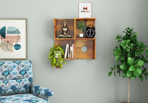 Sheesham Wood Wall Shelf-havenzhome