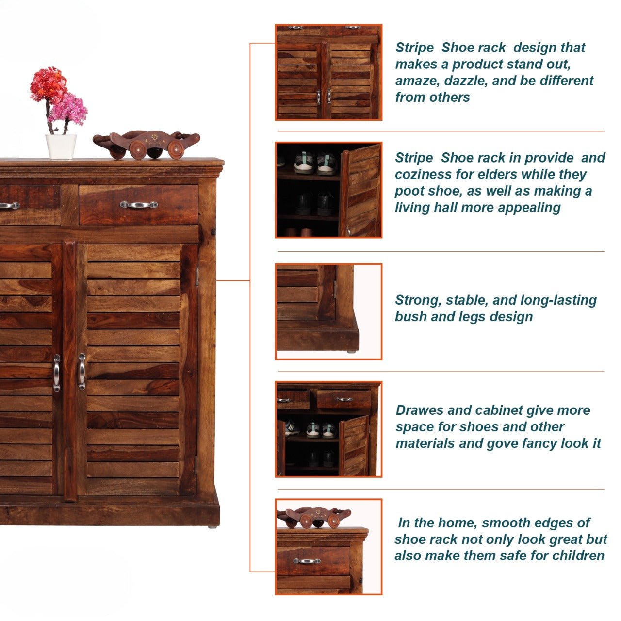 sheesham wood 2 door shoe cabinet with 2 drawer for home | wooden shoe rack with storage | shoe rack cabinet | brown sheesham wood 2 door shoe cabinet with 2 drawer for home | wooden shoe rack with storage | shoe rack cabinet | brown