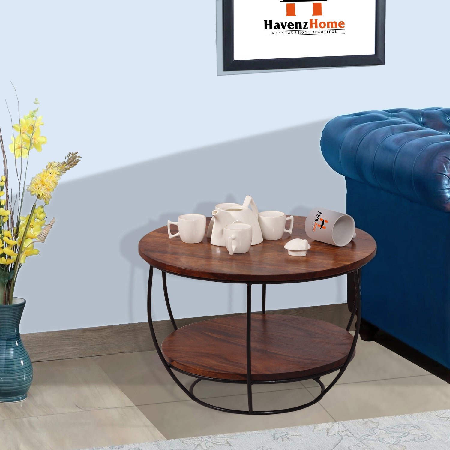wooden round 2 tier coffee table modern sofa side table for living room tea table for 2 shelf storage table,end table,center table brown & black wooden round 2 tier coffee table modern sofa side table for living room tea table for 2 shelf storage table,end table,center table brown & black