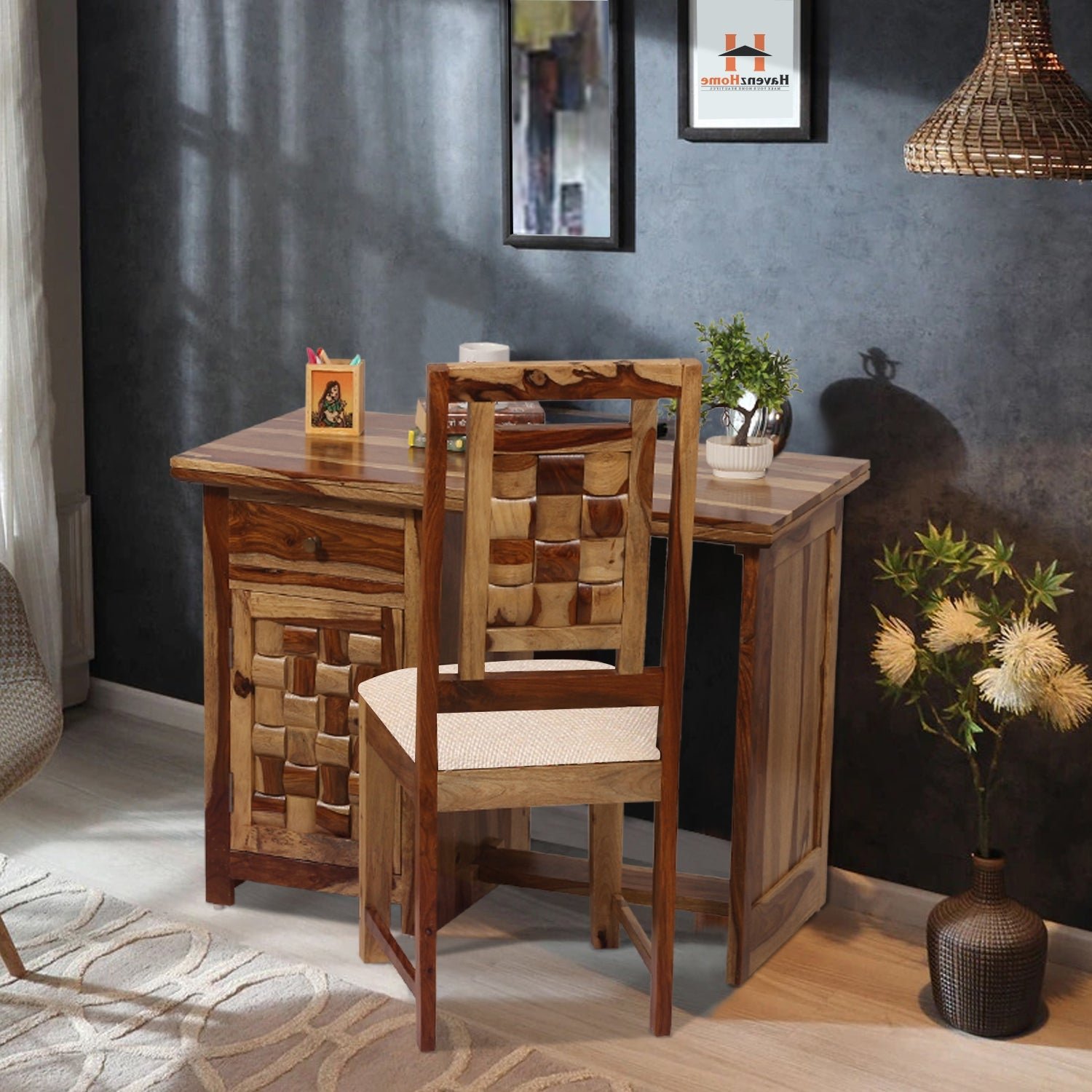 nivora solid sheesham wood computer table with cabinet and drawer storage with chair, wood writing desk, study desk, office desk, laptop table (natural wood) nivora solid sheesham wood computer table with cabinet and drawer storage with chair, wood writing desk, study desk, office desk, laptop table (natural wood)