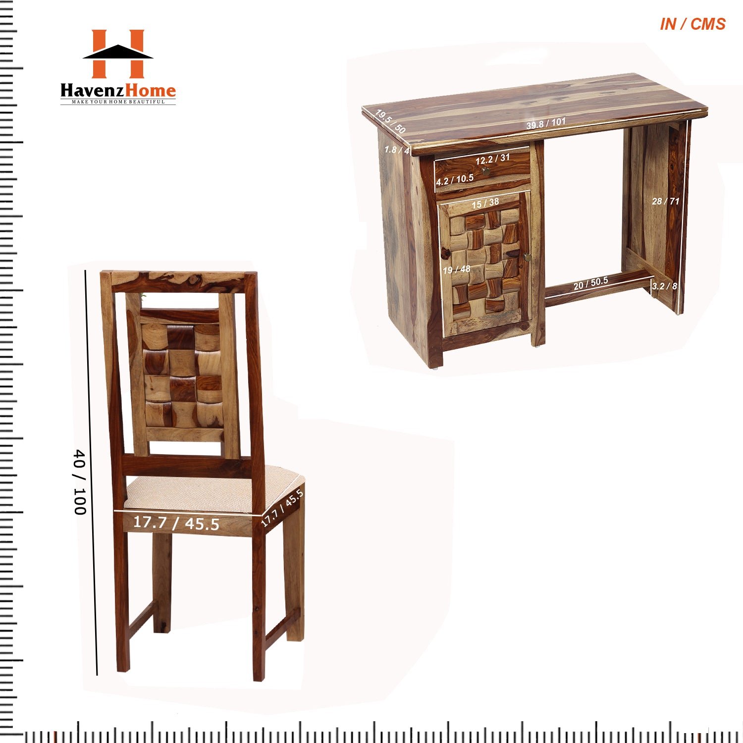 nivora solid sheesham wood computer table with cabinet and drawer storage with chair, wood writing desk, study desk, office desk, laptop table (natural wood) nivora solid sheesham wood computer table with cabinet and drawer storage with chair, wood writing desk, study desk, office desk, laptop table (natural wood)